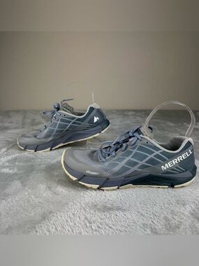 MERRELL Bare Access Flex Shoes Womens Gray Blue Vapor Minimalist Trail Running
